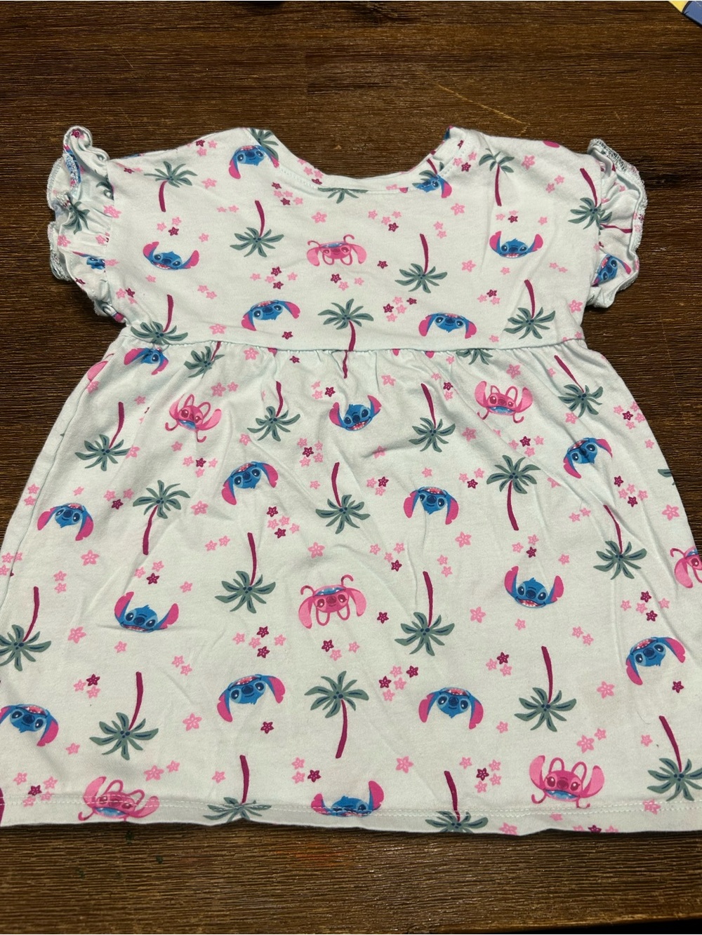 Disney White Dress with Pink & Blue Character Print